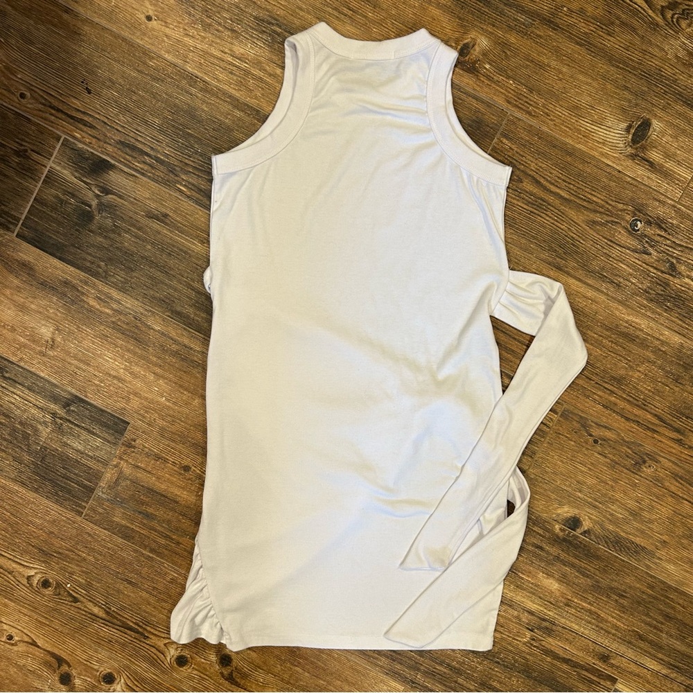 Liyo HonWhite Ruched Side Tie Mini Dress | Size M - Picture 7 of 7